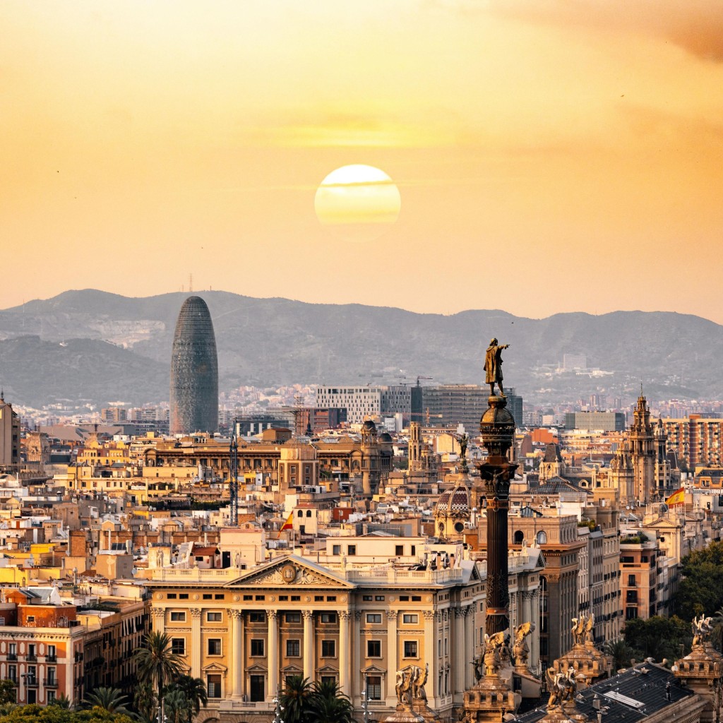 Panoramic View of Barcelona City